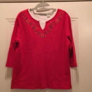 Allyson Whitmore Women's Christmas Layered look Shirt Med New with tag